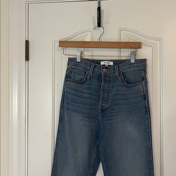 Re/Done | 90s High Rise Loose Straight Leg Jeans Size 26/2 Vintage Faded Blue - Picture 7 of 15